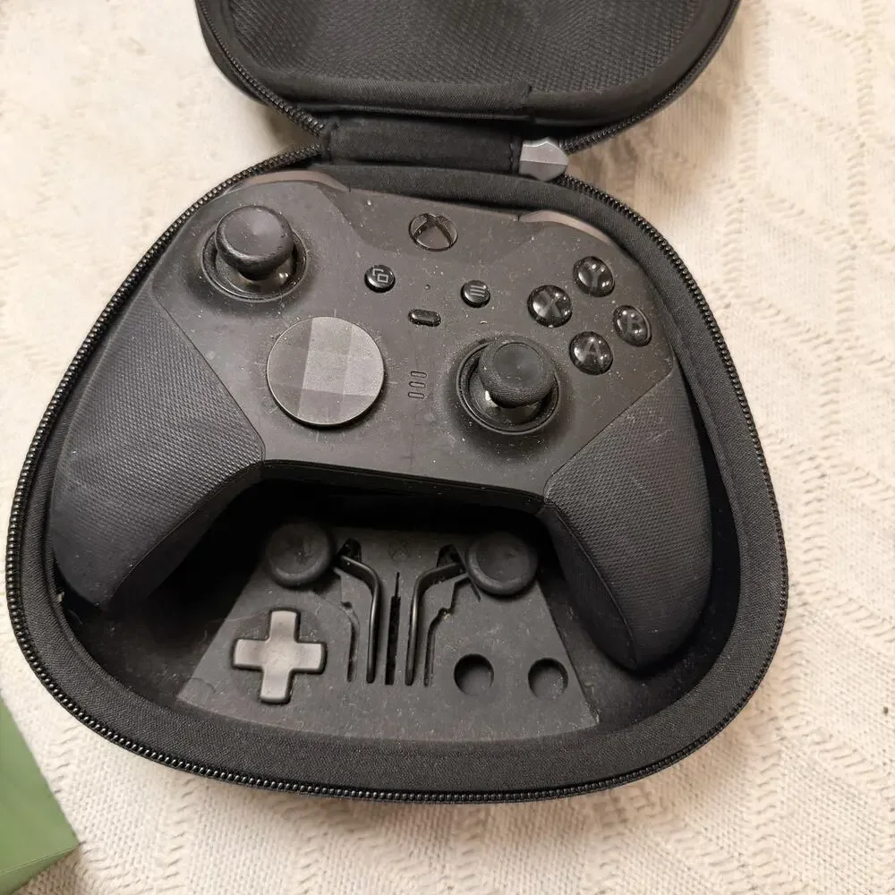 Bundle of 2 Xbox Elite Series 2 Wireless Controller - Black Box w/ Case + Acc